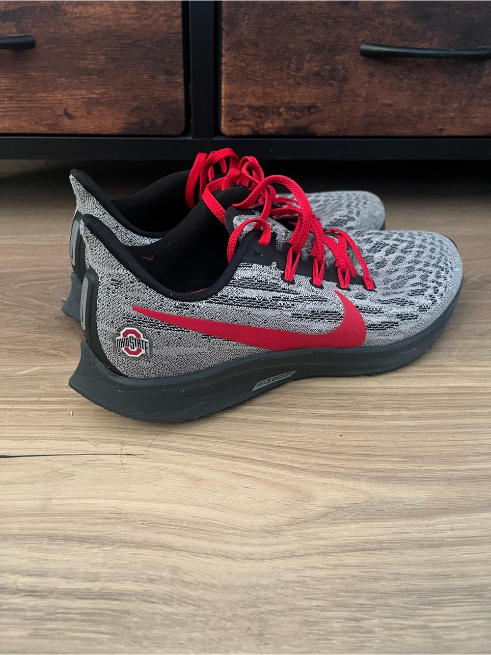 Nike Gray and Red Men's Athletic Running Shoes- Nike Air Zoom Pegasus 36